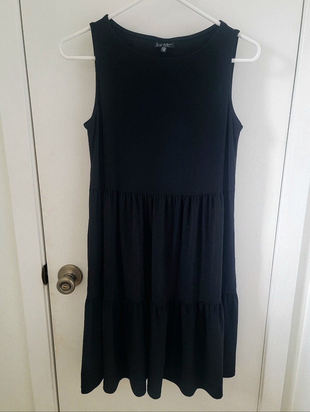 Sleeveless Tiered Black Women's Dress